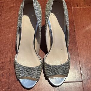 Cole Haan Women's Glittering Silver Open-Toe Heels size 7
